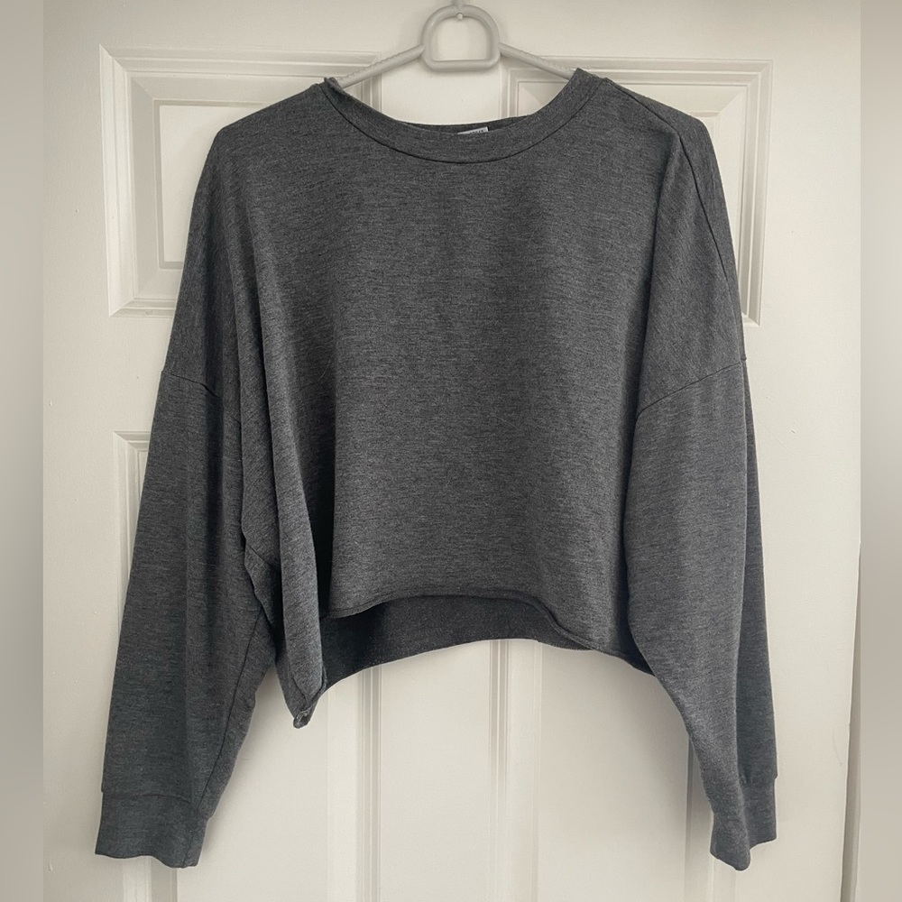 Grey Cropped Long Sleeve